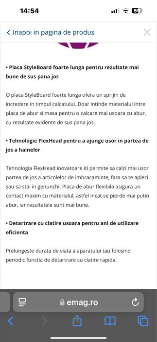 Aparat de calcat cu abur impecabil philips