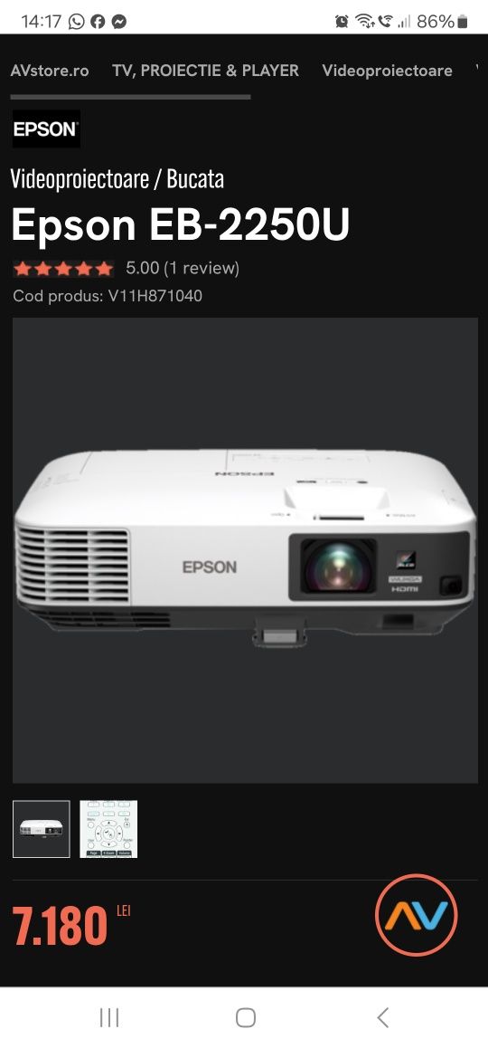 Proiector profesional Epson EB 225OU