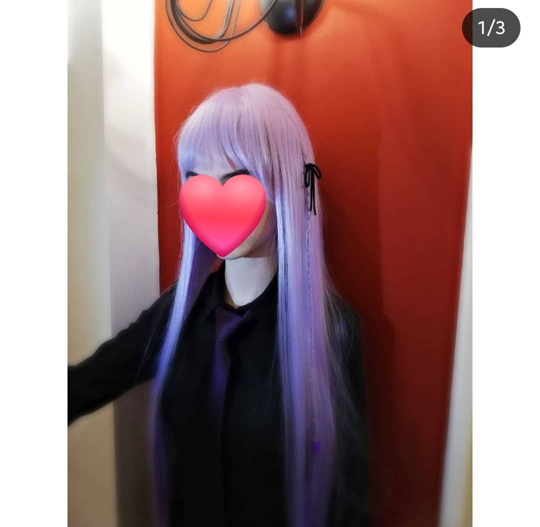 Peruca mov lunga Kyoko Kirigiri Danganronpa