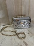 Чанта Chanel тип мини куфарче сребриста