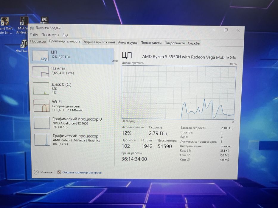 Геймърски Лаптоп Asus Tuf FX705DT