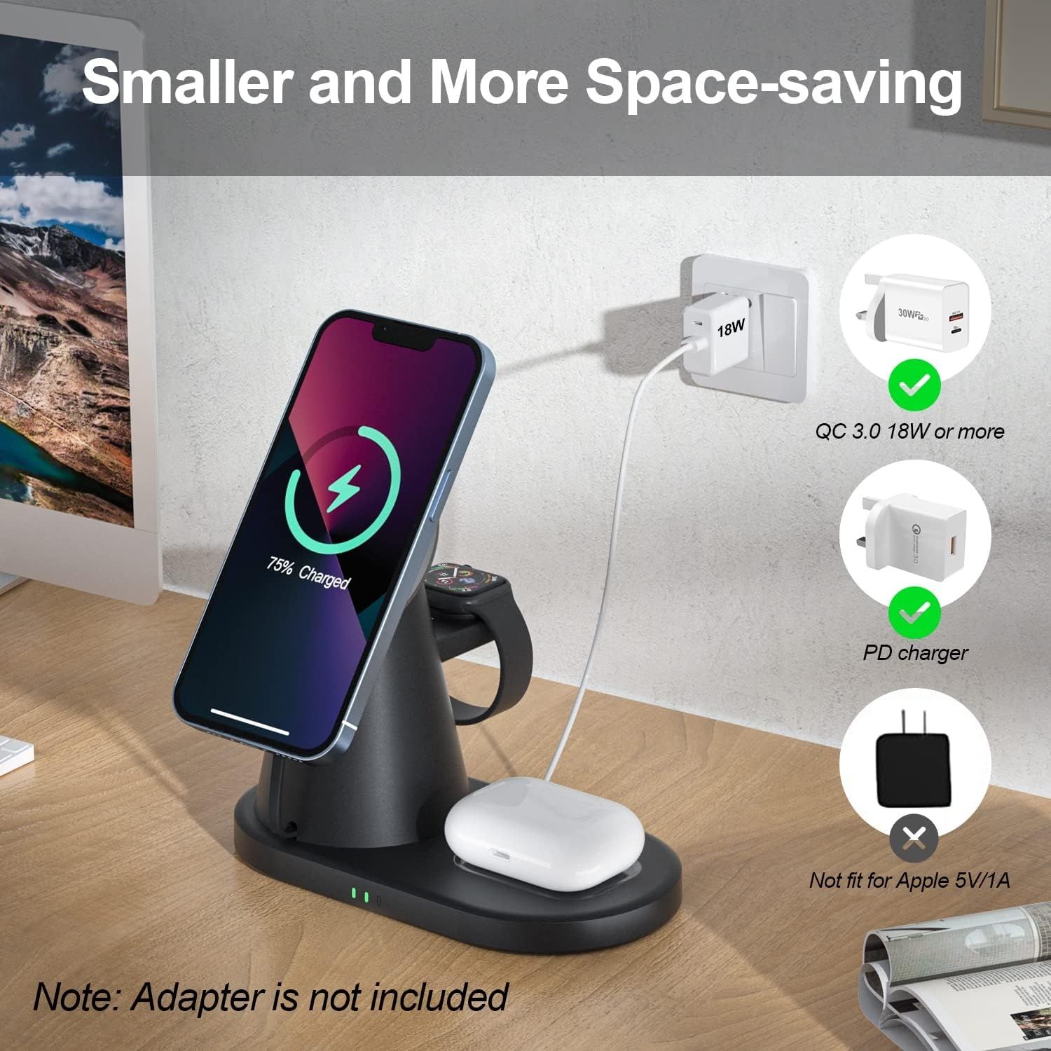 Станция за безжично зареждане с Magsafe за iPhone, iWatch, AirPods