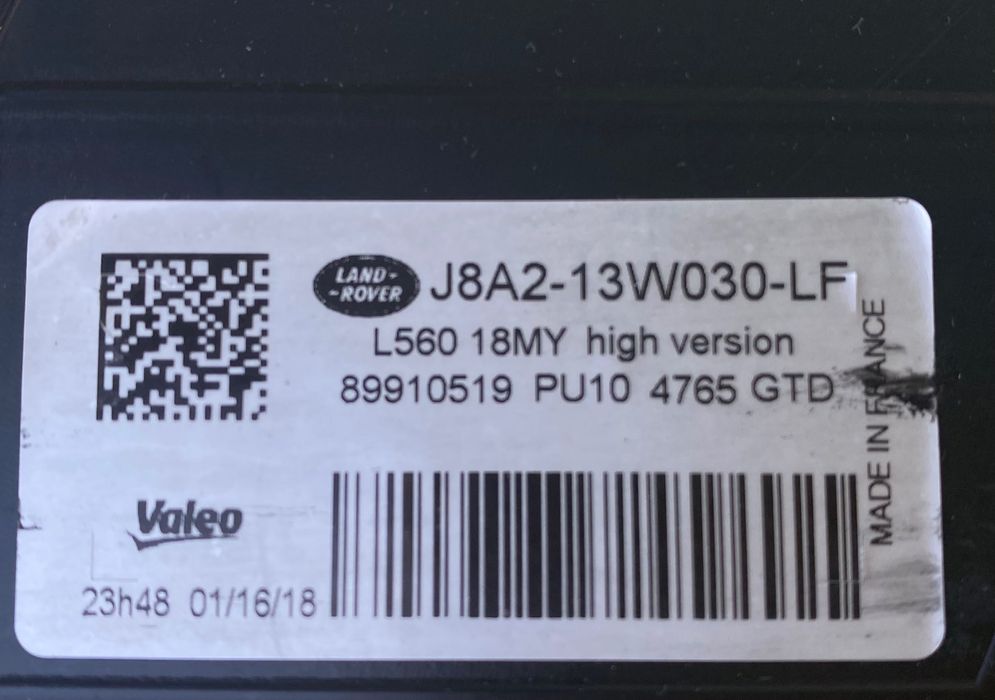 Фар far ляв фарове и стоп Led за Range Rover Velar