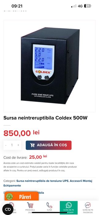 Sursa neintreruptibila Coldex