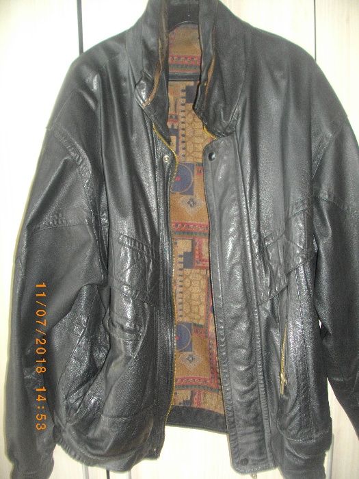 Мъжко-Яке Естествена Кожа-Агнешка Напа-№50-Почти Ново-Голямо-Късо