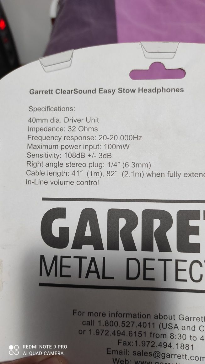 Слушалки GARRETT Easy Stow Headphones