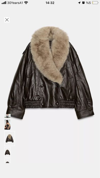 Zara яке с пух XS размер