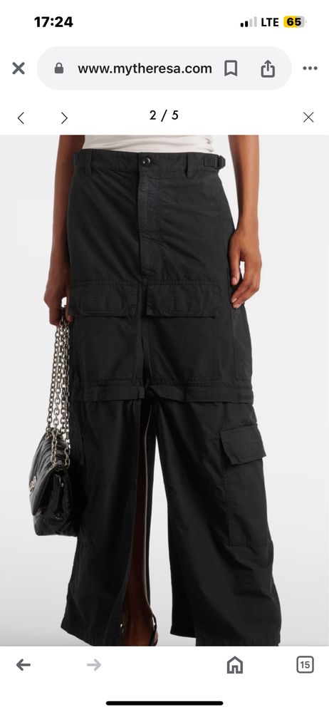BALENCIAGA Fusta cargo ripstop din amestec de bumbac