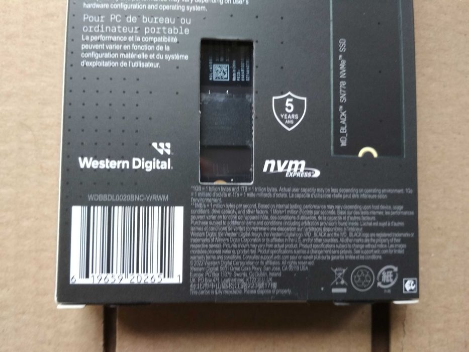 Геймърски SSD Western Digital Black SN770 2TB M.2