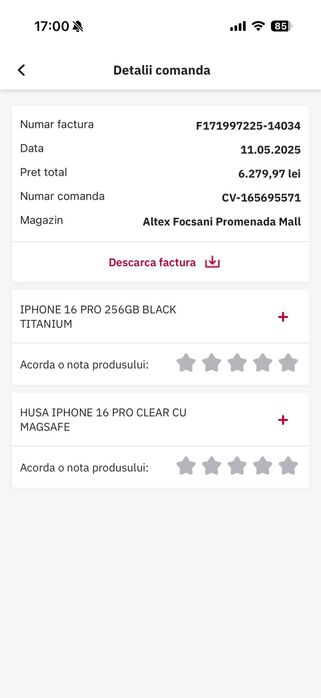 Vand Iphone 16 pro 256 GB impecabil în garanție.