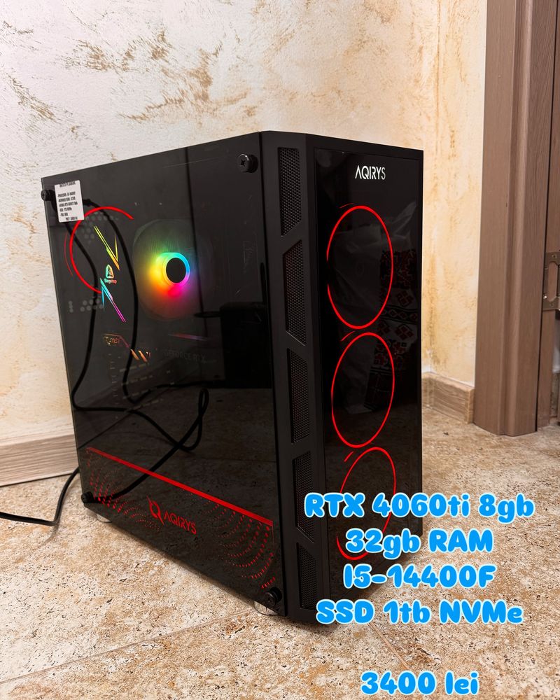 Unitate PC gaming cu nVidia RTX 4060ti cu garantie
