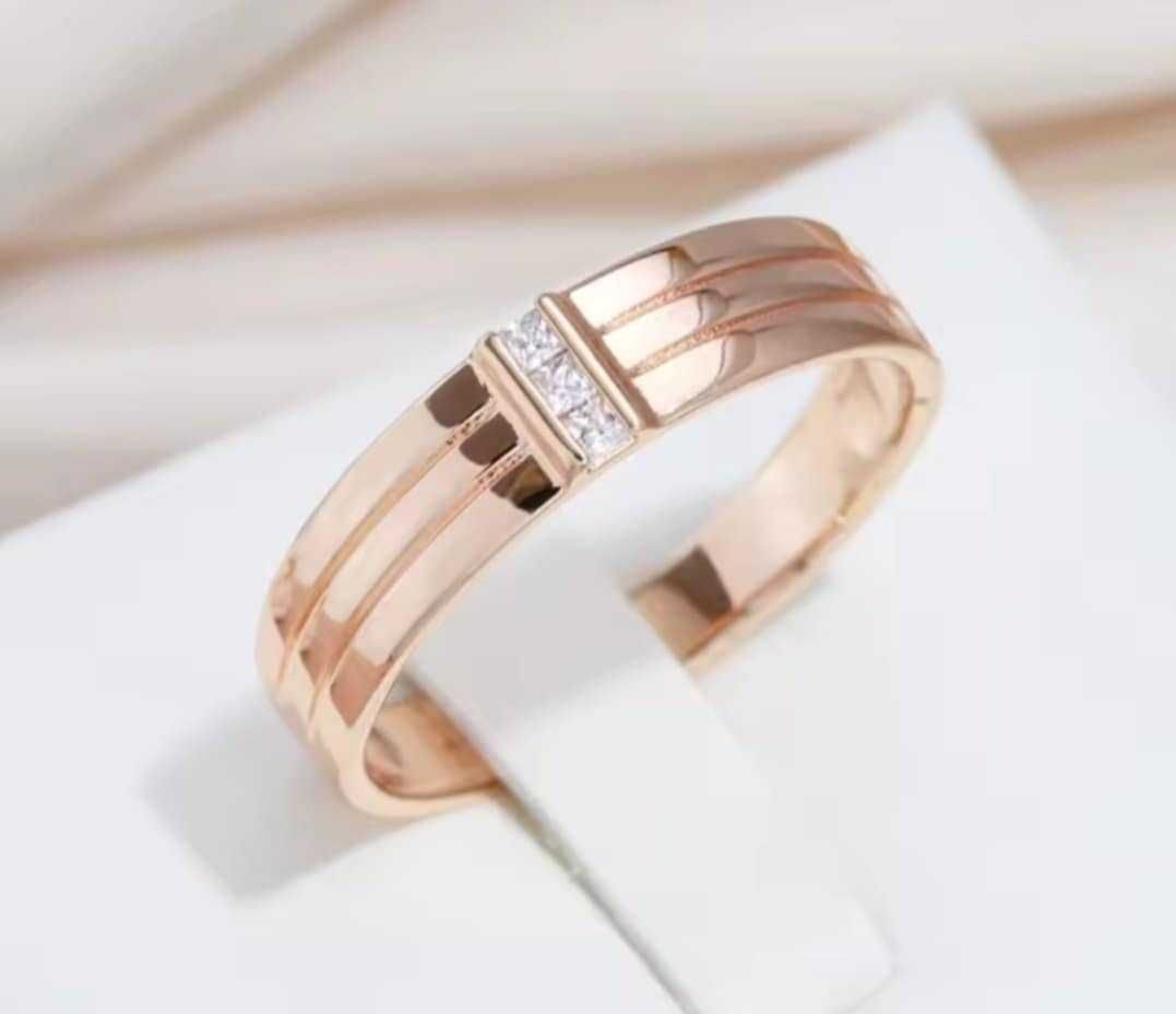 GR14,inel placat aur 14k, unisex, zirconiu alb, deosebit