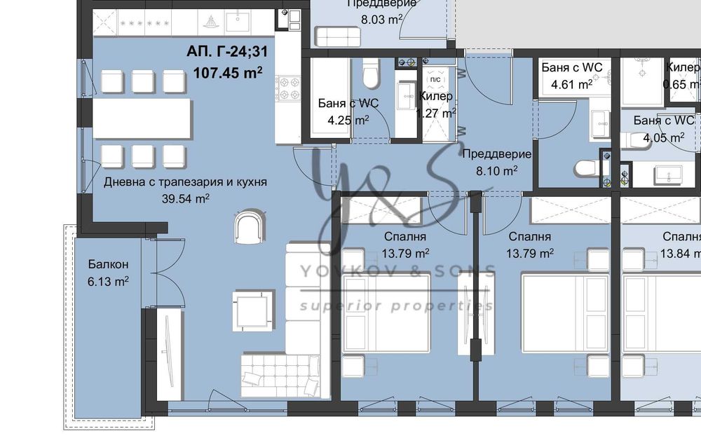 Продава се Тристаен апартамент в Пловдив, Христо Смирненски - 133 кв.м за 1447 €/кв.м - Снимка #1