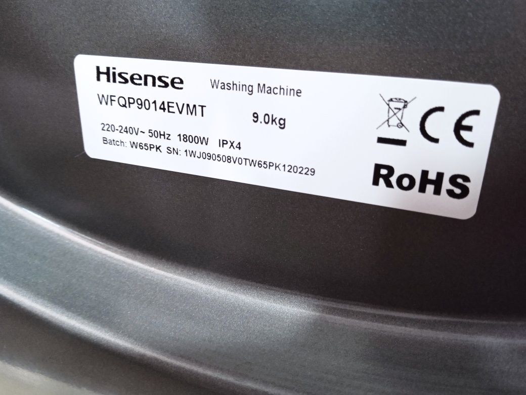 Стиральная машина Hisense (9кг) BLDC Smart INVERTER motor + Steam