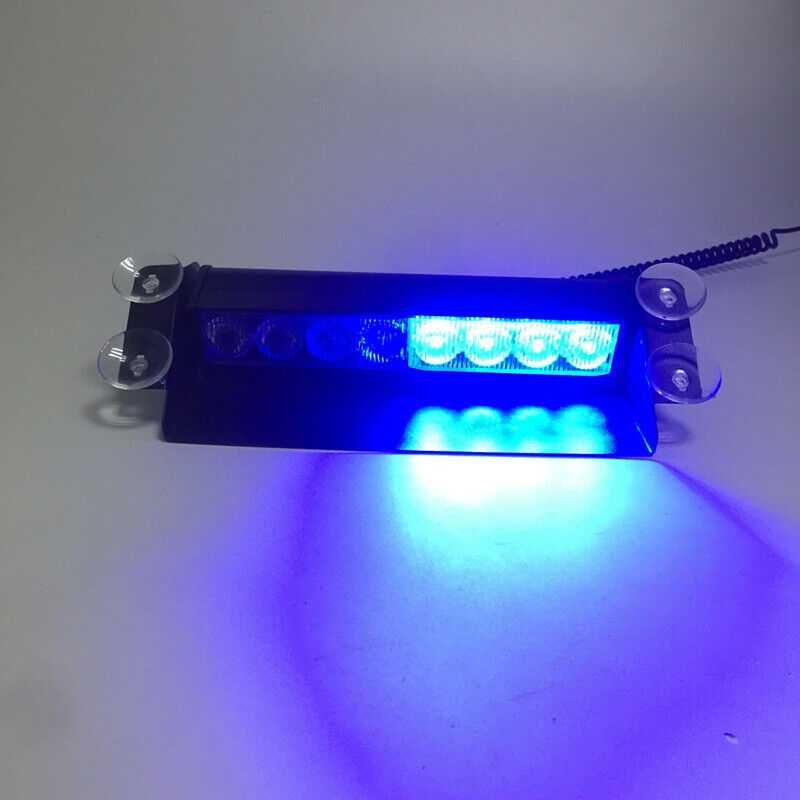 Сигнална лампа полицейска за стъкло 8 LED блиц лед лампа