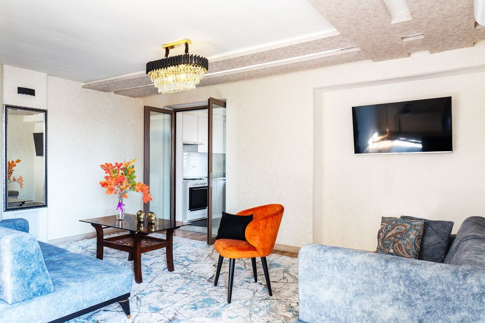 Ц2 По суточная квартира для семьи loft blue and green