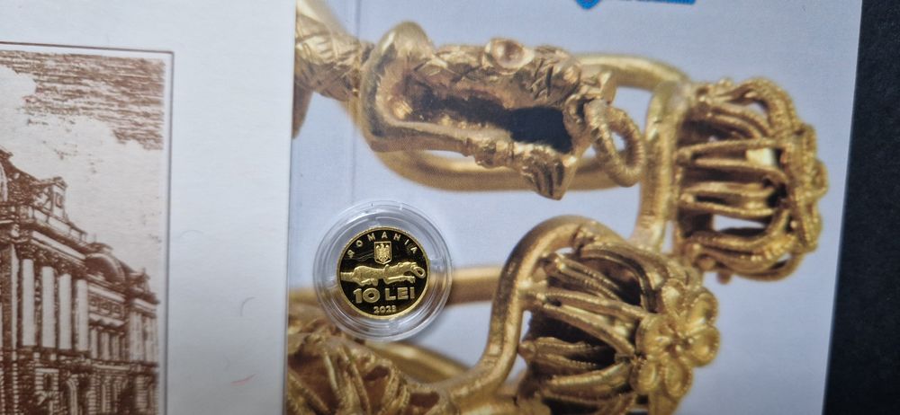 Moneda aur BNR 10 lei 2023 Istoria aurului : Diadema princiara