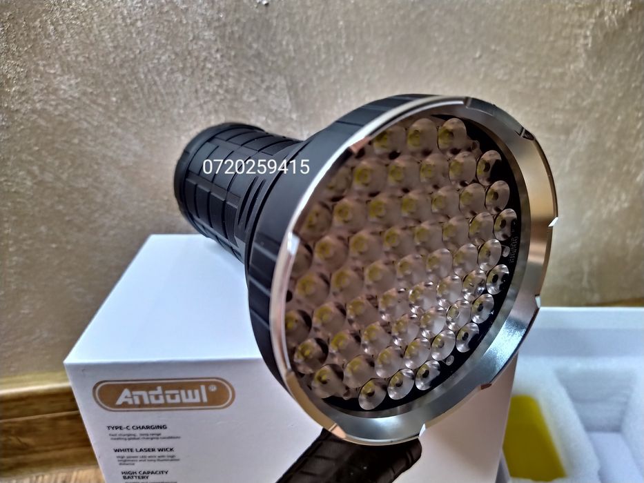 Lanterna Profesionala de mare putere cu 55 LED-uri, 8000 de lumeni!