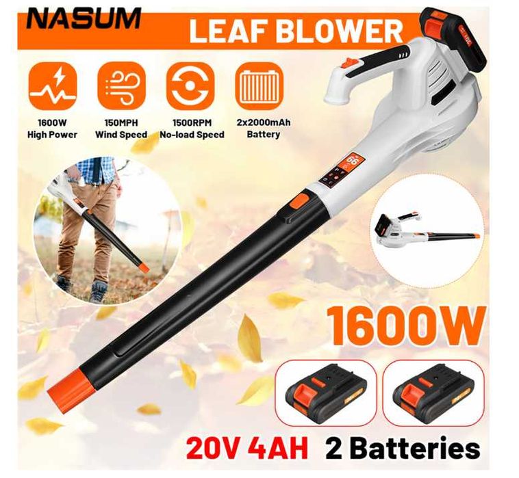 Suflanta frunze NASUM H18CF01 1600W 240km/h cu 2 BATERII si Incarcator