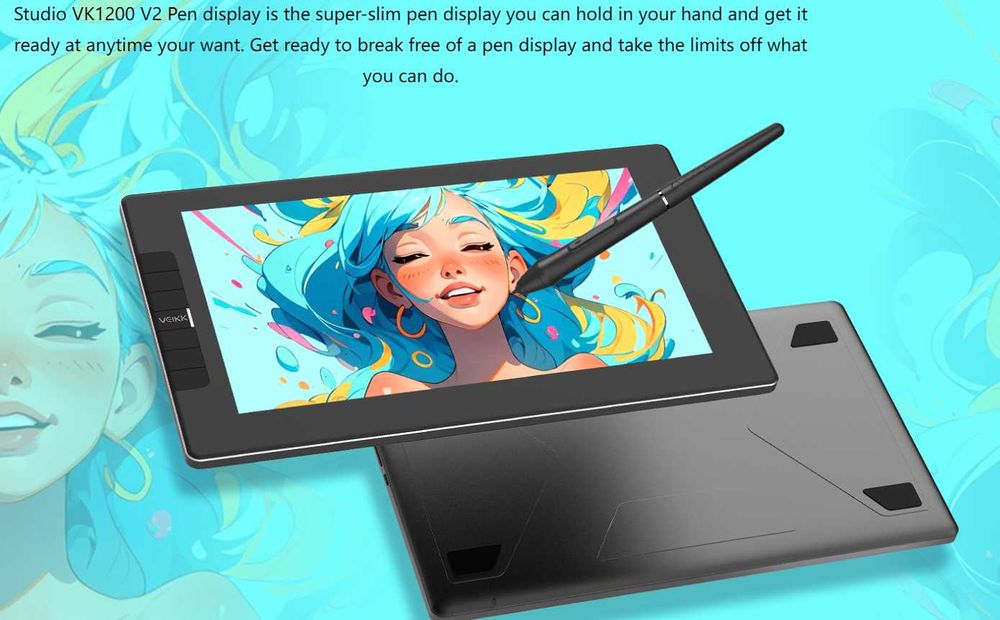 VEIKK VK1200 V2 cu ecran de "11,6 inch Tabletă Grafica de desen