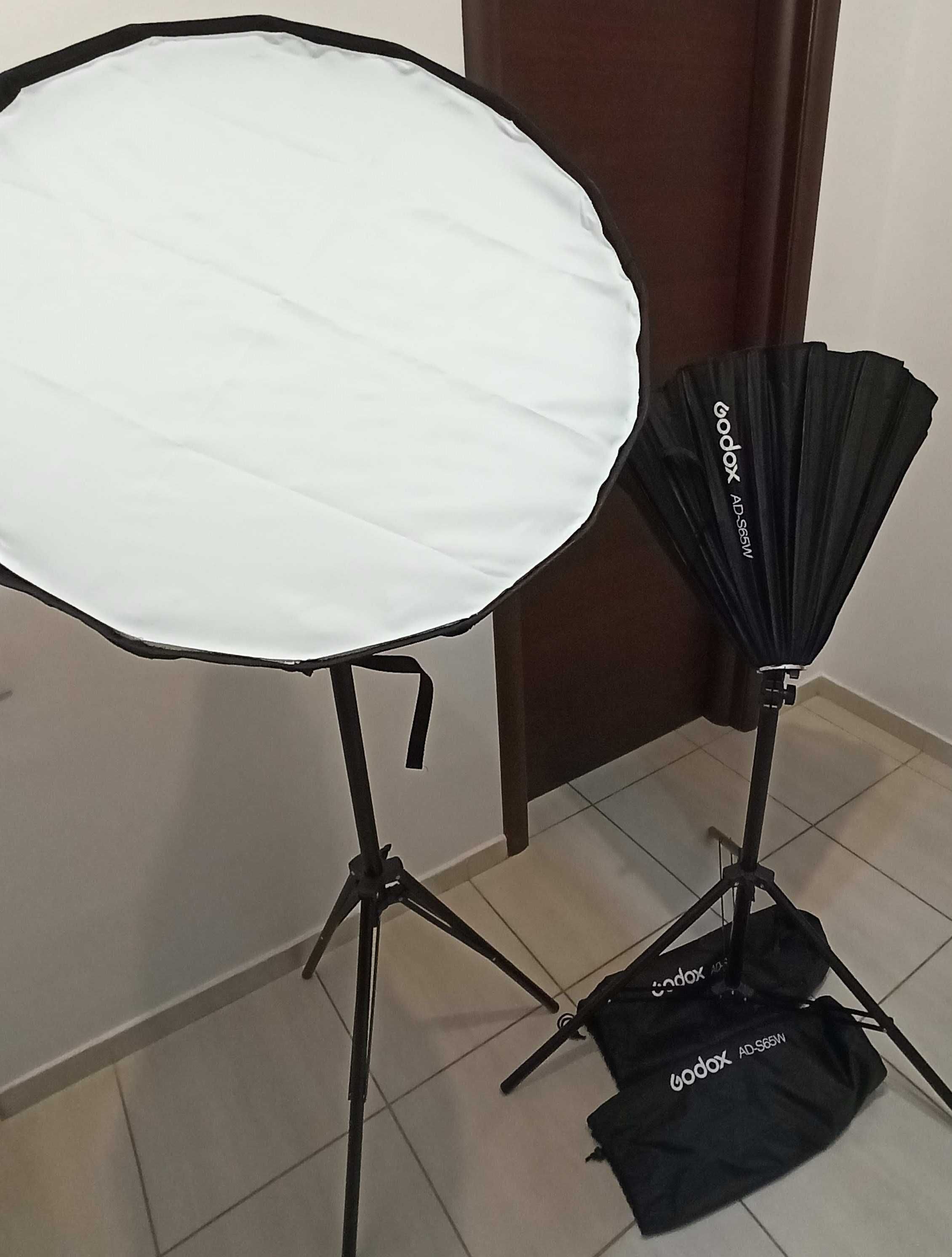 Set Portabil Godox AD400 Pro 400W TTL  cu Softbox 65cm si Stativ