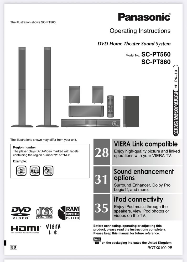 Тонколони Panasonic SC-PT560, 2 бр.