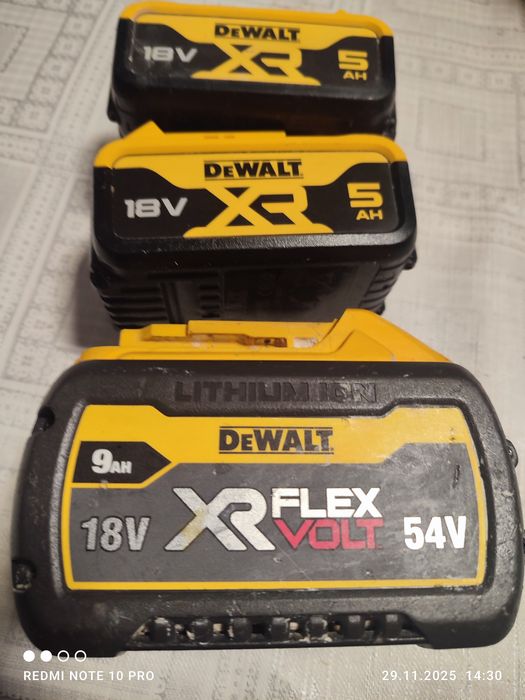 Acumulatori dewalt 18 v 5 ah  și 54 v de 9 ah