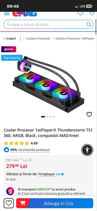 Cooler pe apa 1st player pret fix!!