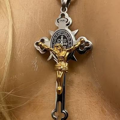 Lant si cruce otel inixidabil