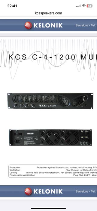 Vand amplificator kcs 4x600w (dynacord electro voice fbt rcf )