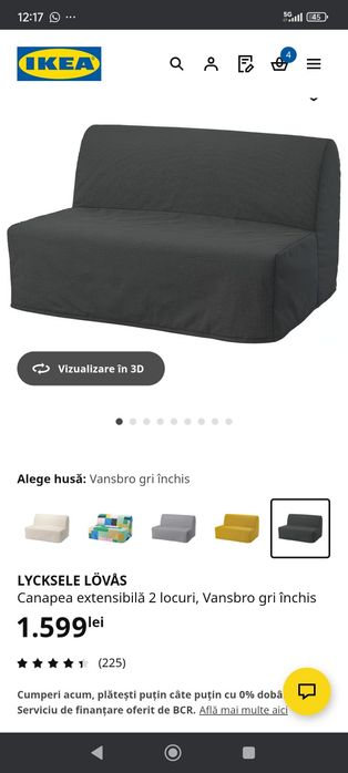Canapea extensibila de 2 locuri
