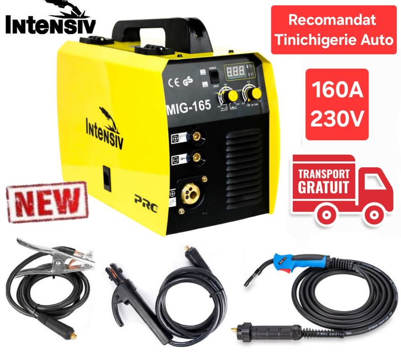 Intensiv MIG 165-Aparat de sudura MIG-MAG/MMA, sarma cu gaz/sarma flux