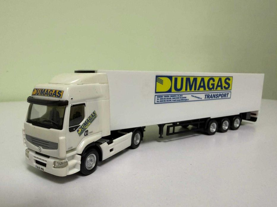 macheta scara 1:87, camion TIR Renault Premium Dumagas Herpa