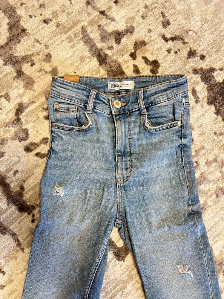 Blugi jeans Zara talie inalta XXS 24 slim fit