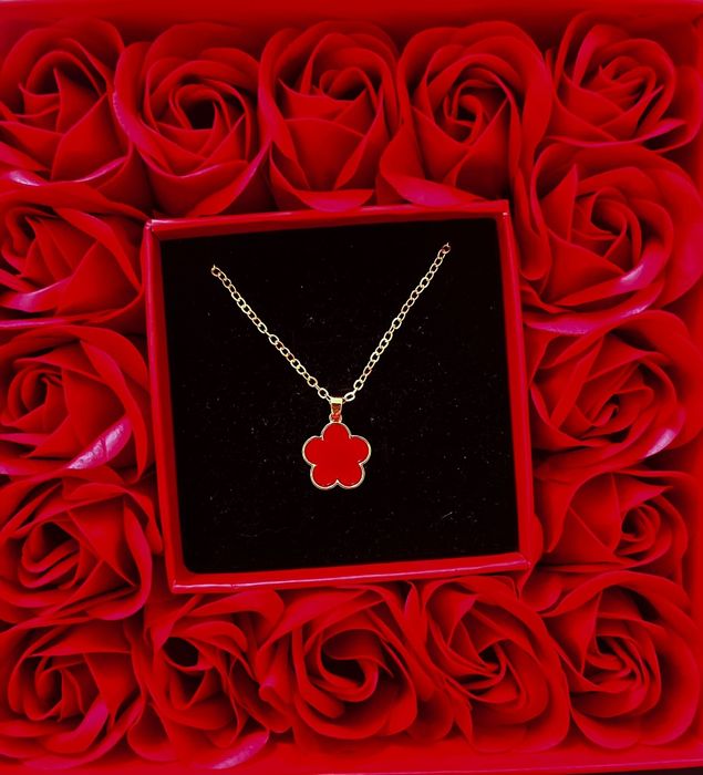 Set de bijuterii stil Van Cleef & Arpels, Rosu