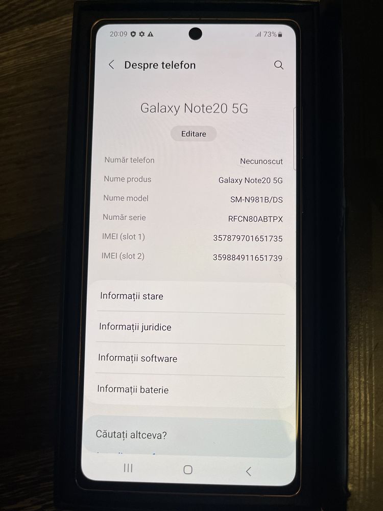 Vand/schimb Samsung Note 20 5G,256gb