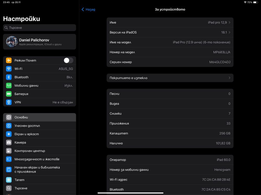 Ipad pro 12.9 6th gen 256gb + cellular data