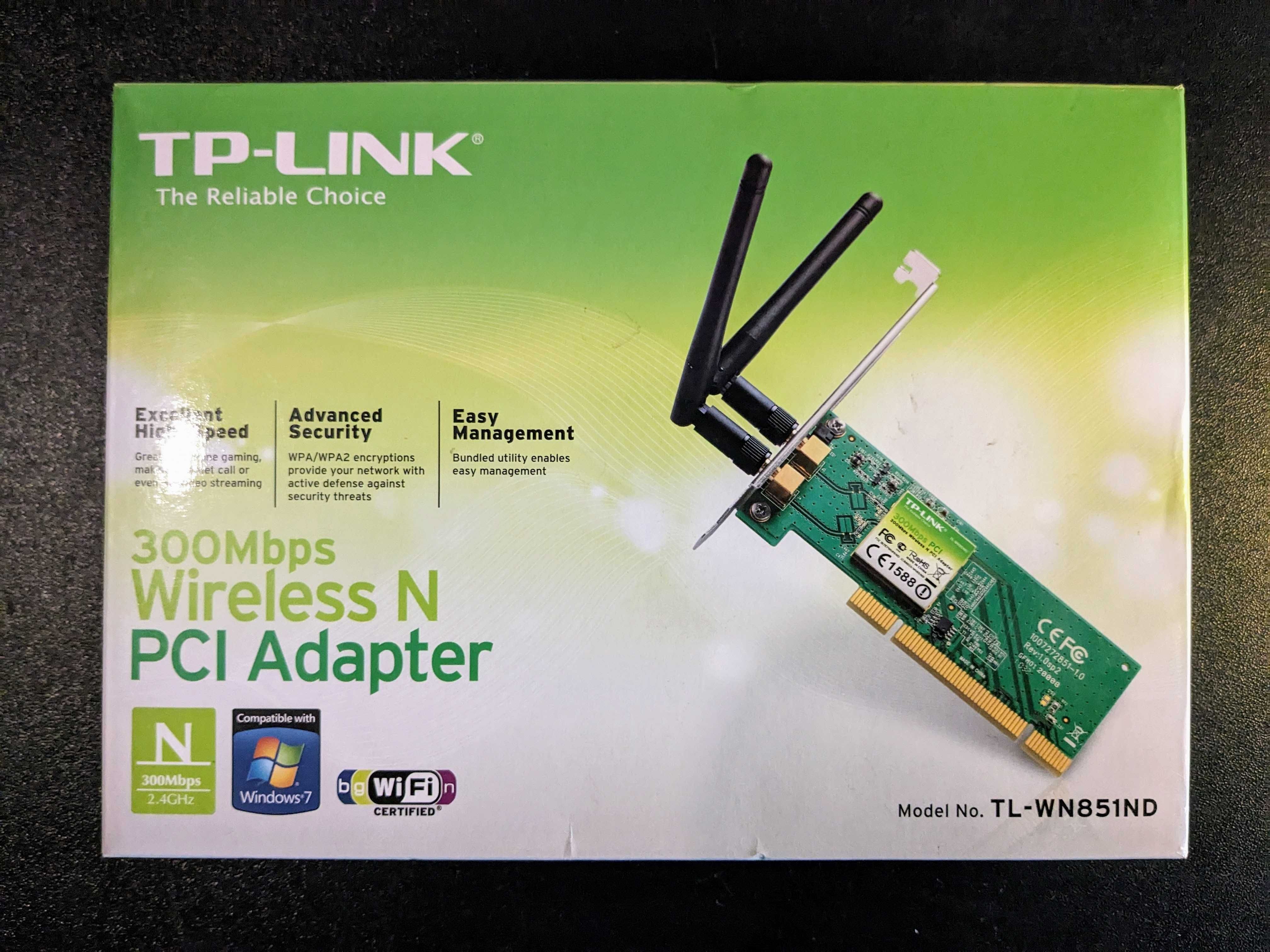 Placa de retea wireless TP-Link TL-WN851ND (slot PCI)