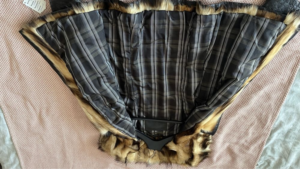 Дамско яке с естествена кожа и косъм ново