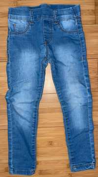 Pantaloni blugi jeans fata subtiri albastri buzunare spate 4/5 ani