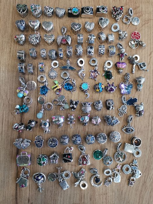 Сребърни талисмани висулки стопери клипс за гривни Пандора