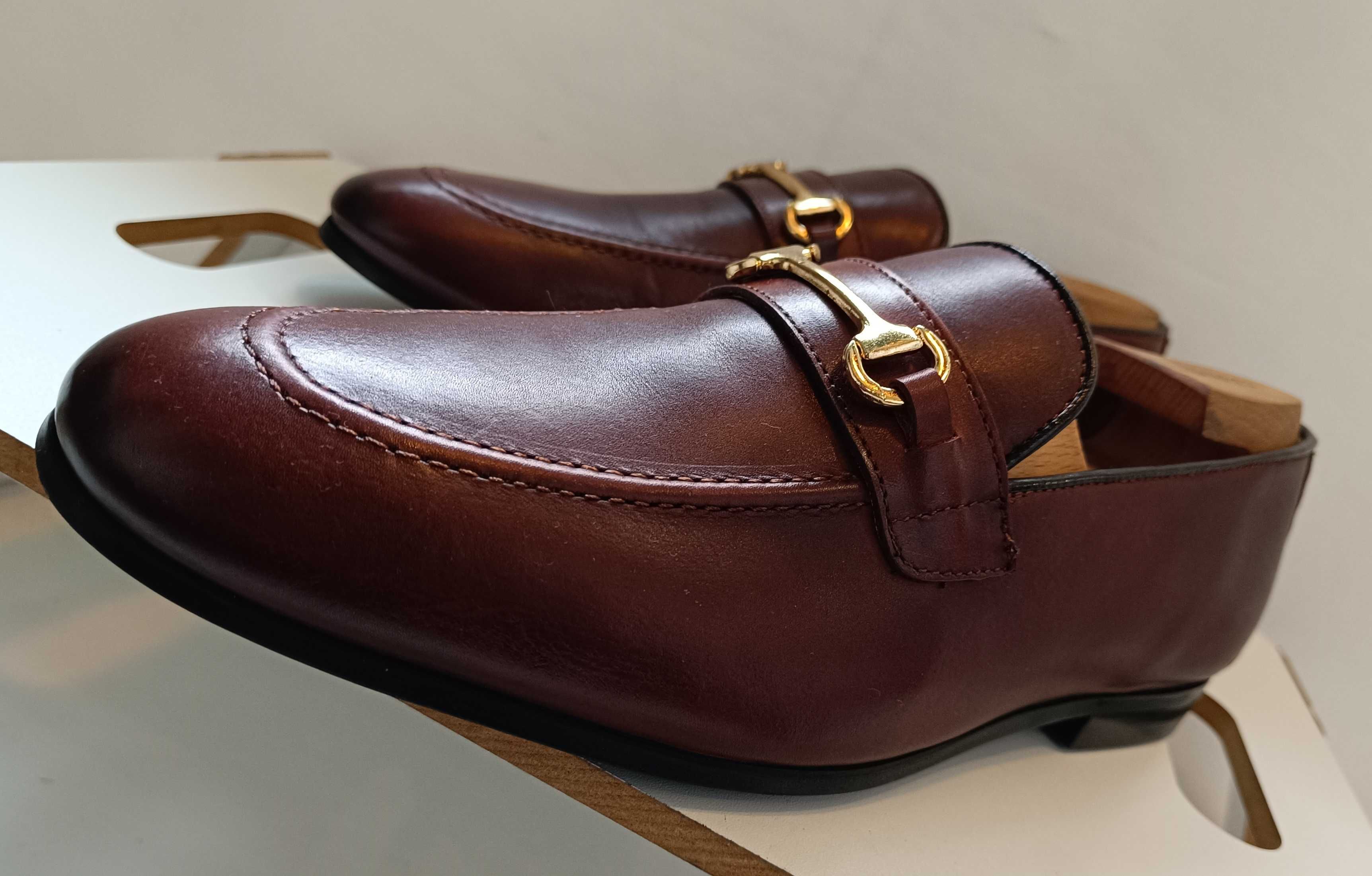 Pantofi loafer 42 bit premium Walk London NOI piele naturala moale