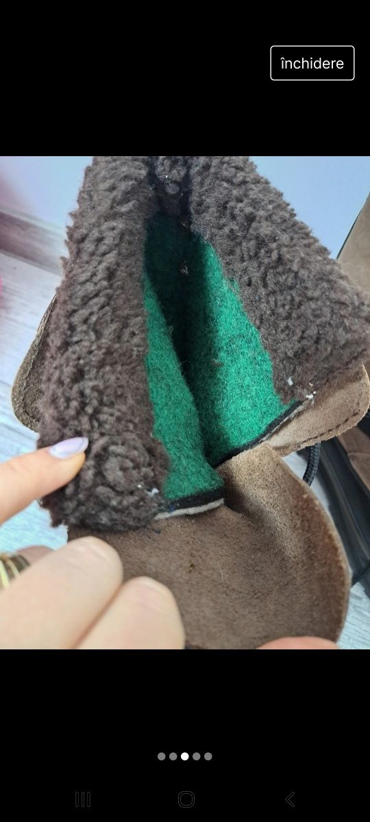 Ghete de zapada, imblanite, de piele