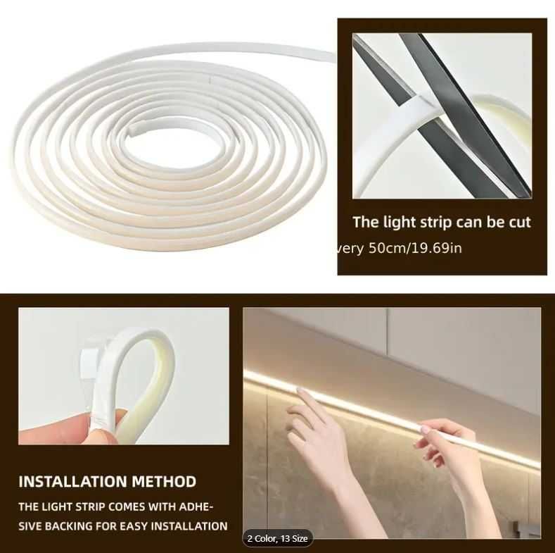 Водоустойчива IP65 LED лента с кабел и ключ директно към 220V - 10 м.