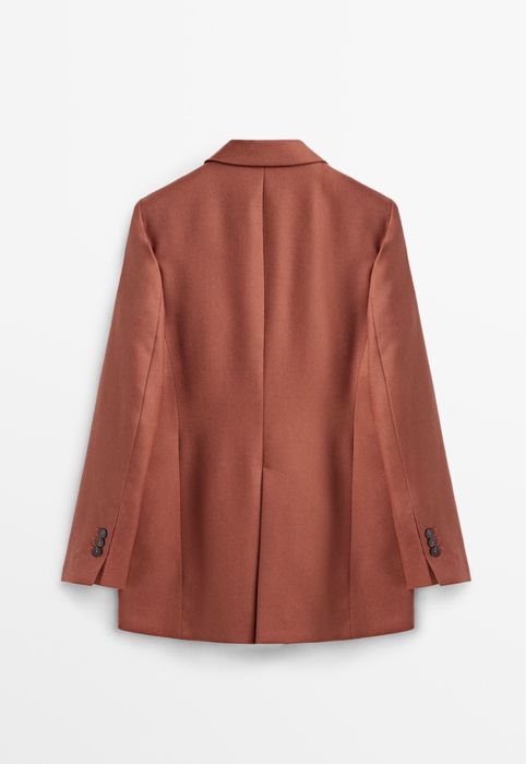Blazer Massimo Dutti din stofa, caramiziu