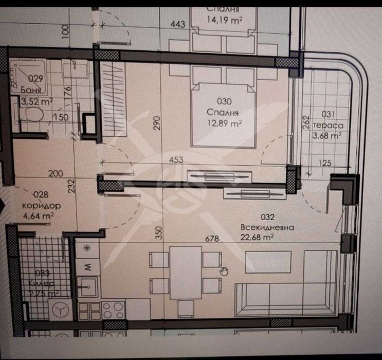 Двустаен апартамент в жк. Зона Б- 19 № 94169