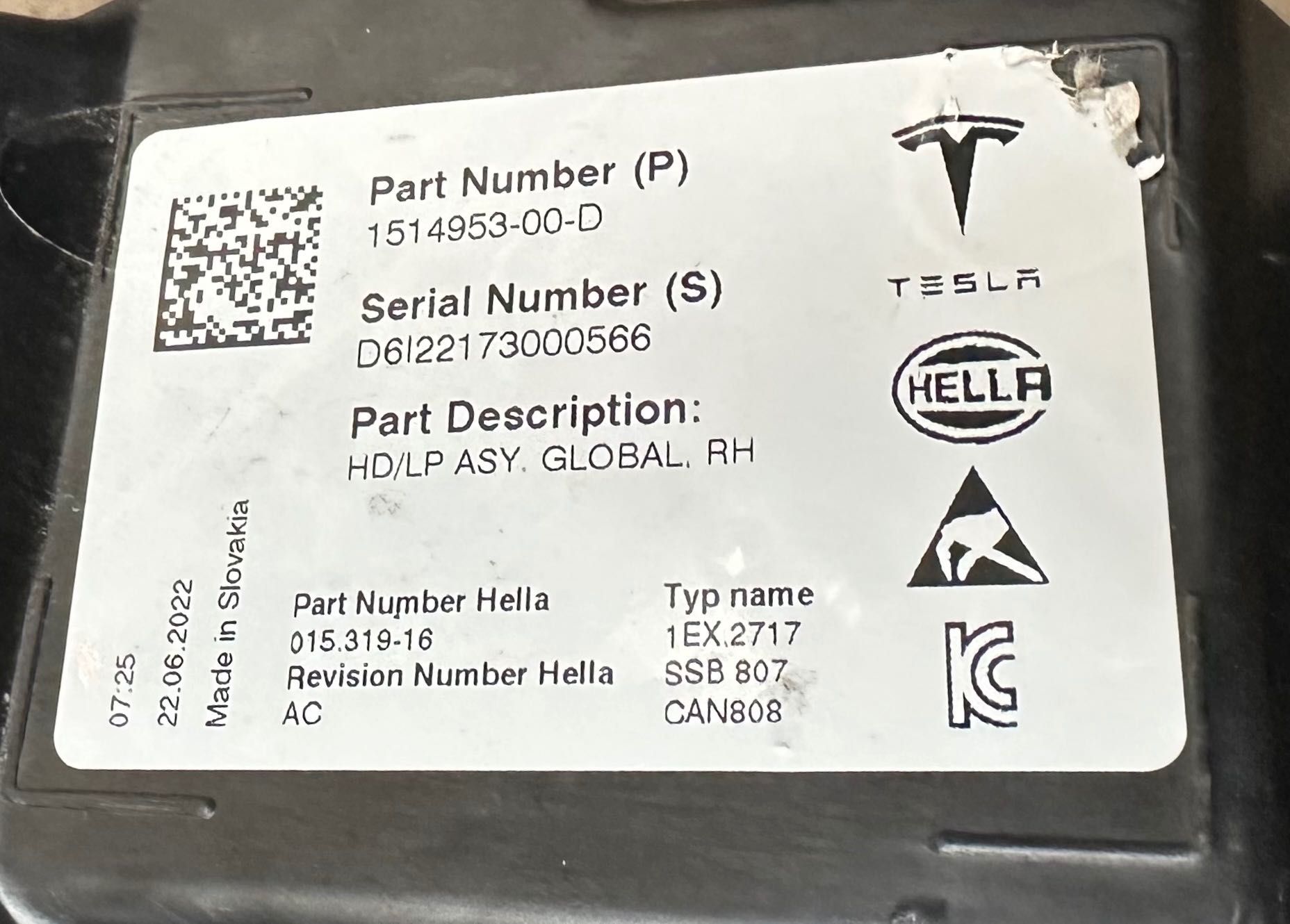 Фар far десен фарове за Тесла Tesla 3