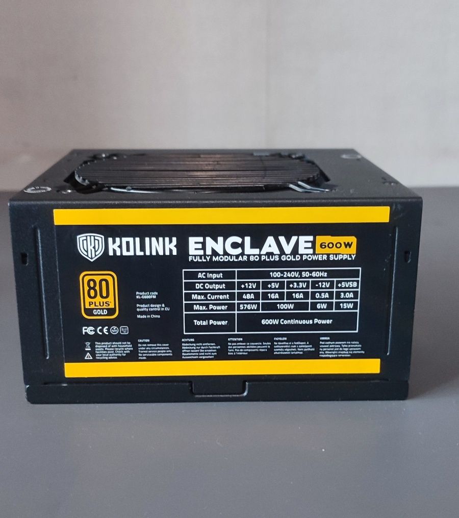 Захранване 600W Kolink Enclave 80 PLUS Gold - KOLINK-PS-600-E