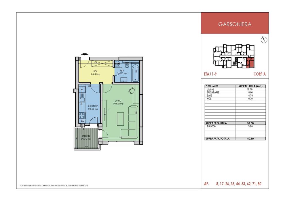 Garsonieră modernă, etaj 9, finisaje premium – 0% comision