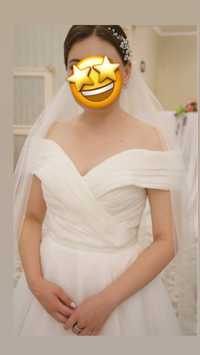 Свадбеное платье/ платье невесты/ фата/ украшение на голову